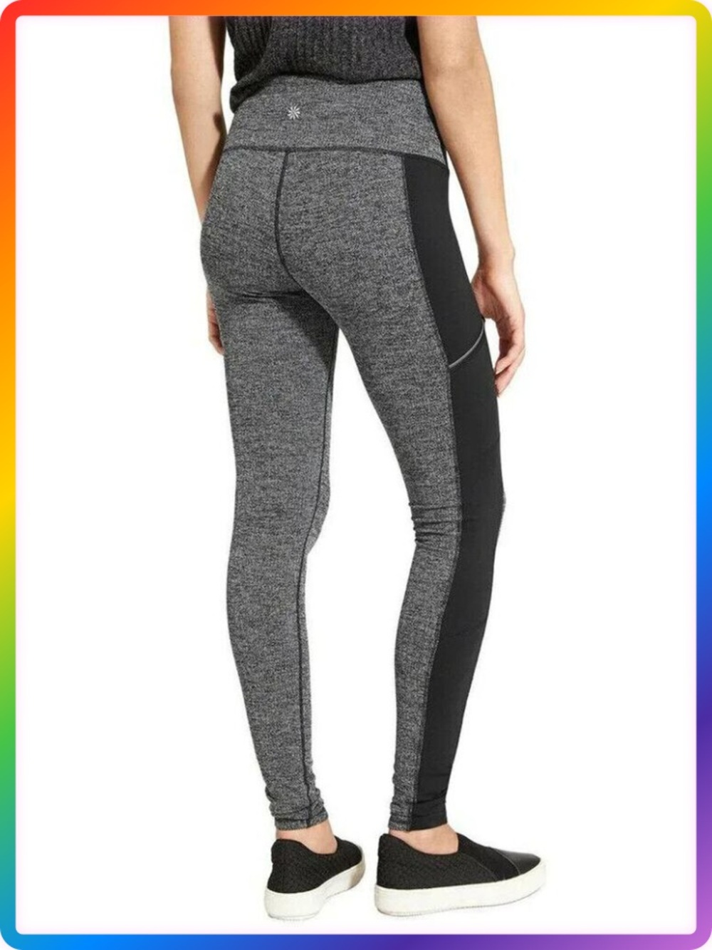 Athleta Metro Drifter Luxe Herringbone Leggings SIZE S Gray Black Stretch
